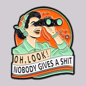 Retro Style Enamel Pin - Green and Orange